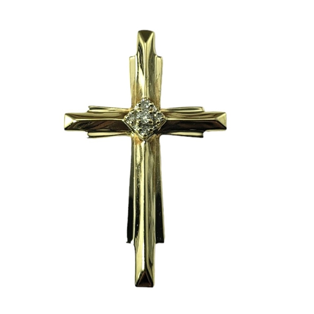 10 Karat Yellow Gold and Diamond Cross Pendant #16031